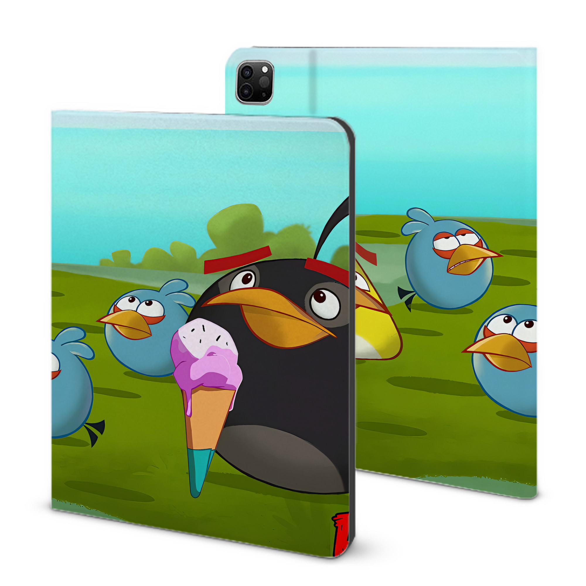 （画像用） Angry Birds アングリーバード IPad ケース ブック型 PUレザー TPU 耐衝撃 軽量 薄型 ペン収納なし 全面保護 IPad 各モデル対応
